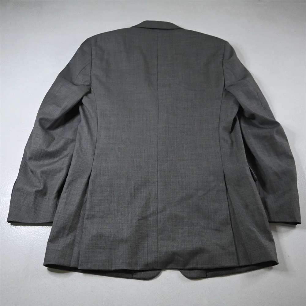 Jos A Bank 44L 38x34 Gray Sharkskin 100% Wool Mens‎ Jacket Pants Suit